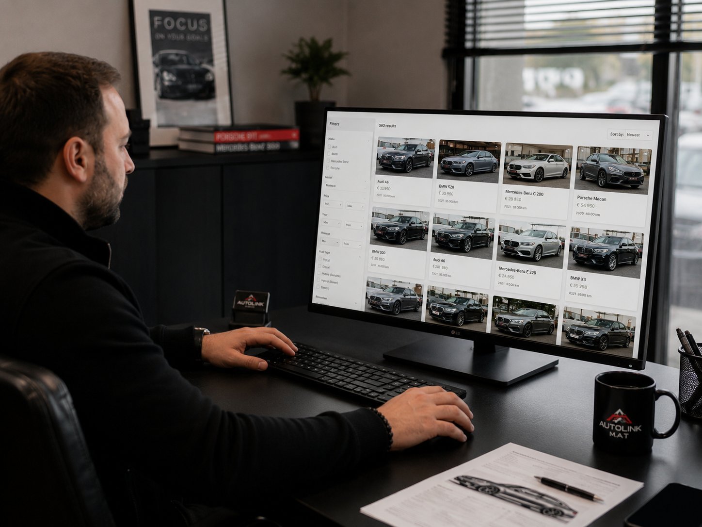 Professional car sourcing research and vehicle selection process